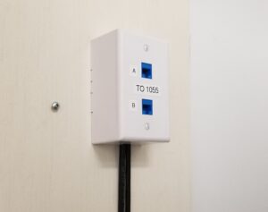 Dual Cat6 data and voice cabling installed by DSI for small business in Melbourne FL